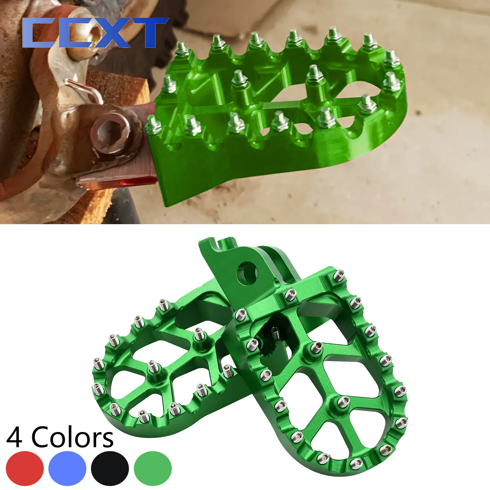 Motorcycle CNC Rests Pedals Footpegs Foot Pegs For Kawasaki KX250F KX250 KX450F KX450 KX250X KX450X 2006-2018 2019 2020 2021