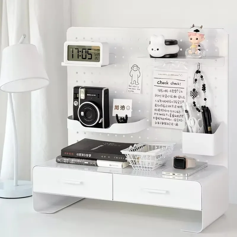 Metal Tabletop Storage Box with Pull-out Drawers for Jewelry Desk Stationery and Kitchen Organization Multi-function Rack