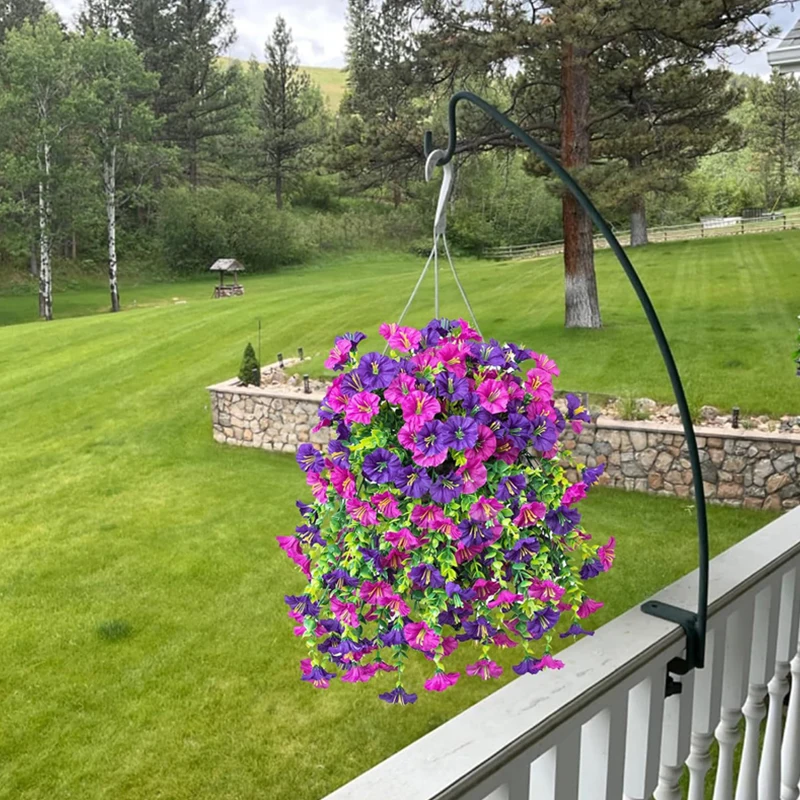 

Lifelike Artificial Morning Glory & Eucalyptus Hanging Decor Waterproof for Indoor Outdoor Use Perfect for Home Garden Party