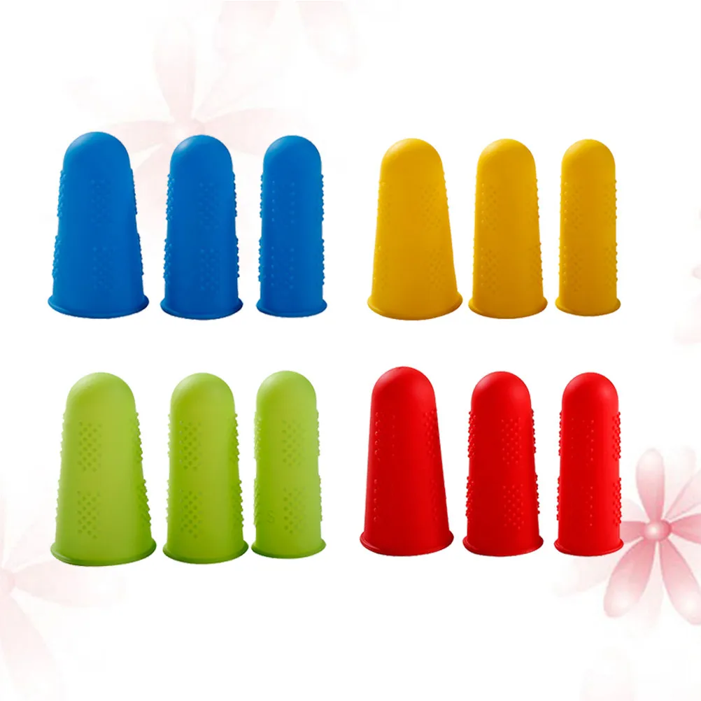 

12Pcs Silicone Finger Cover Waterproof Skid Resistant High Temperature Resistant Finger Protector for Hot Food Handling Safety