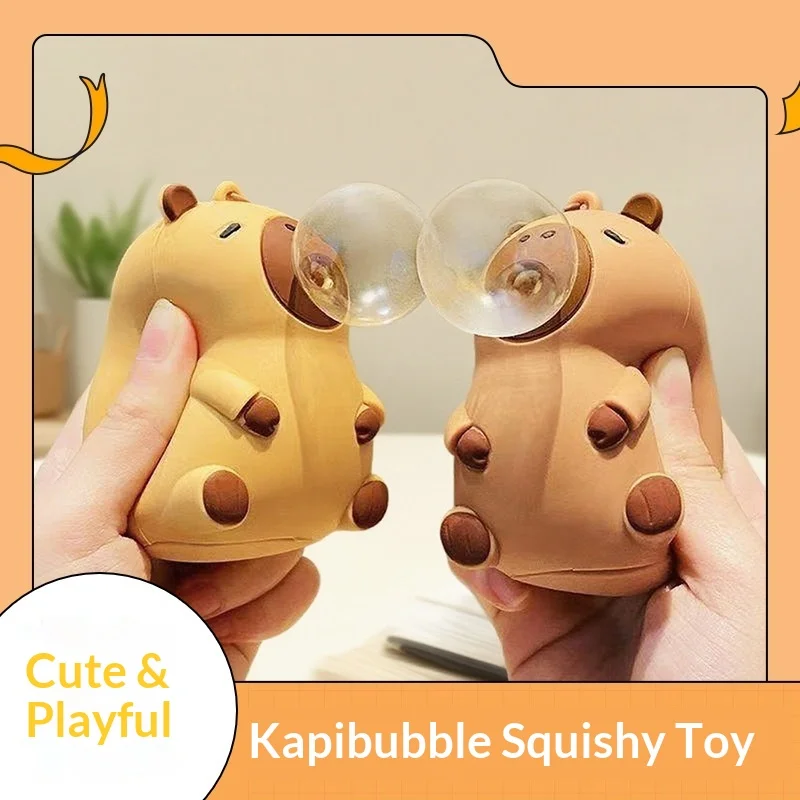 

Capybara Squishy Squeeze Toy Stress Relief Bubble Blowing Cute Cartoon Keychain Pendant Decompression Toy For Adult Relaxation