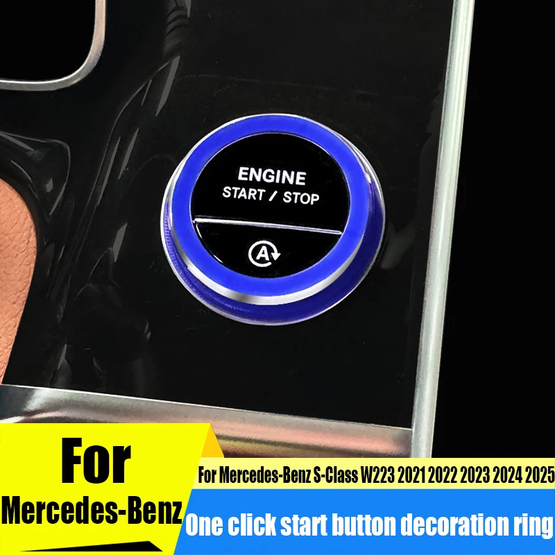 One click start button ring decorative ring car interior modification accessories For Mercedes-Benz S-Class W223 2021-2025