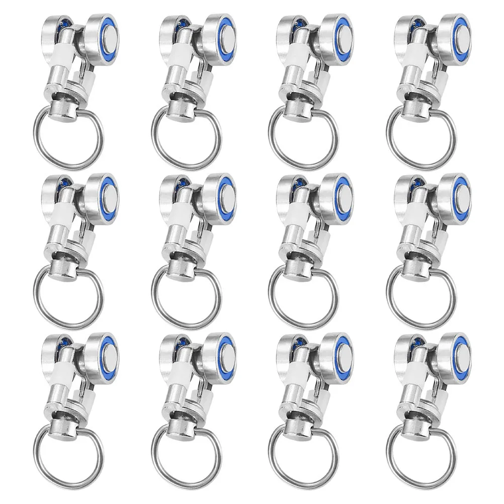 

12Pcs Metal Bearing Rollers Smooth Aluminum Alloy Curtain Track Runners for Quiet and Effortless Operation Pulley Curtains