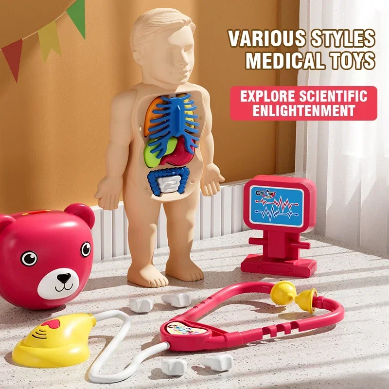 Arzt Spielzeug Spielset Simulation Ultraschall Maschine EGC Display Bildschirm Medizinische Kit Sound Licht Spielzeug Für Kinder Kunststoff Pretend Spielen