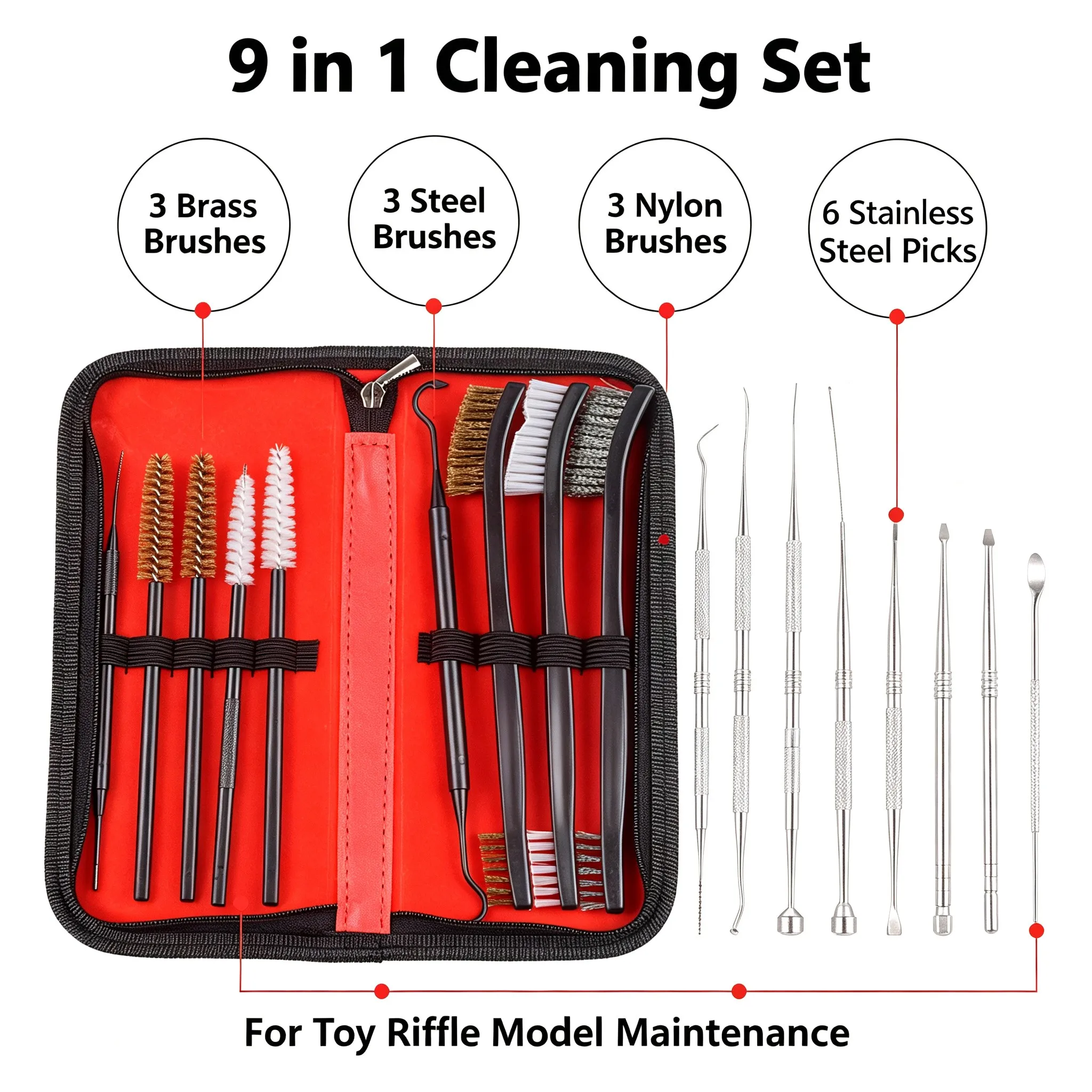 9 buah Set Peralatan Pembersih - Model Kit Tool Set ulasan dan harga