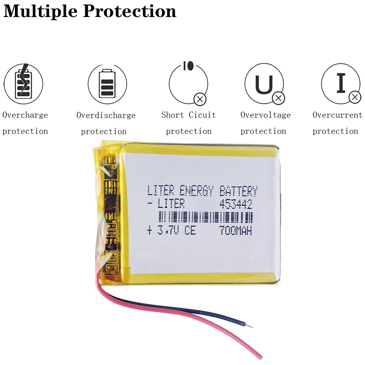 Bom Quality 3.7 V 배터리 453442, 700 mAh, farol navegador, GPS 일반 배터리