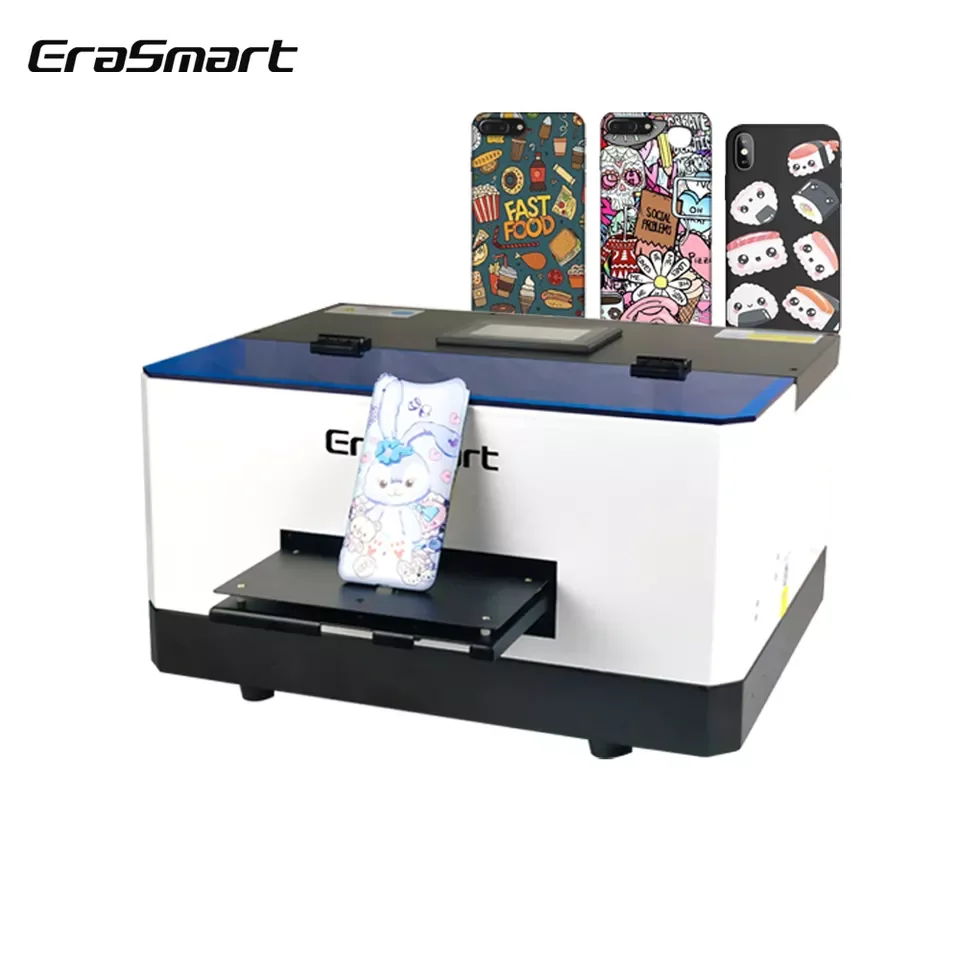 

Erasmart Mini Size Flatbed Led Phone Case A5 Uv Printer For PVC TPU Mobile Cover