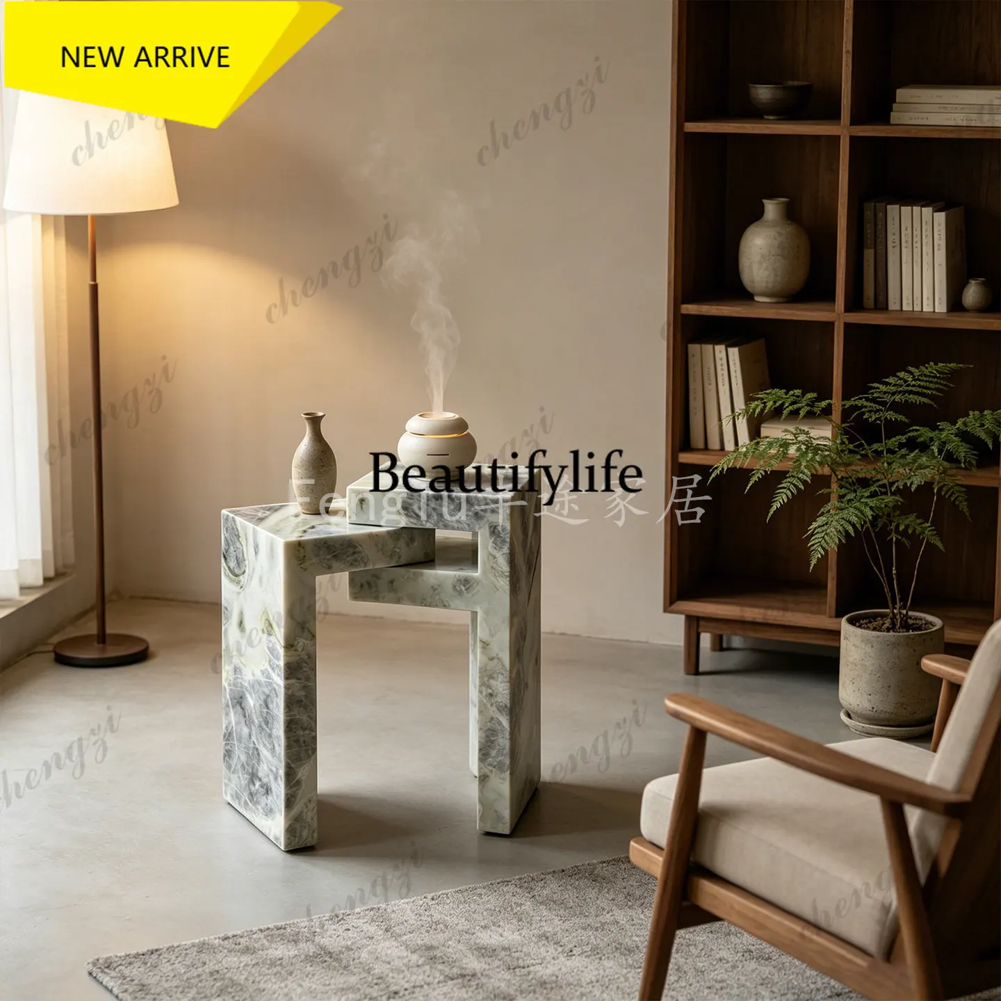 M182 Italian high-end natural marble edge combination designer living room edge table corner