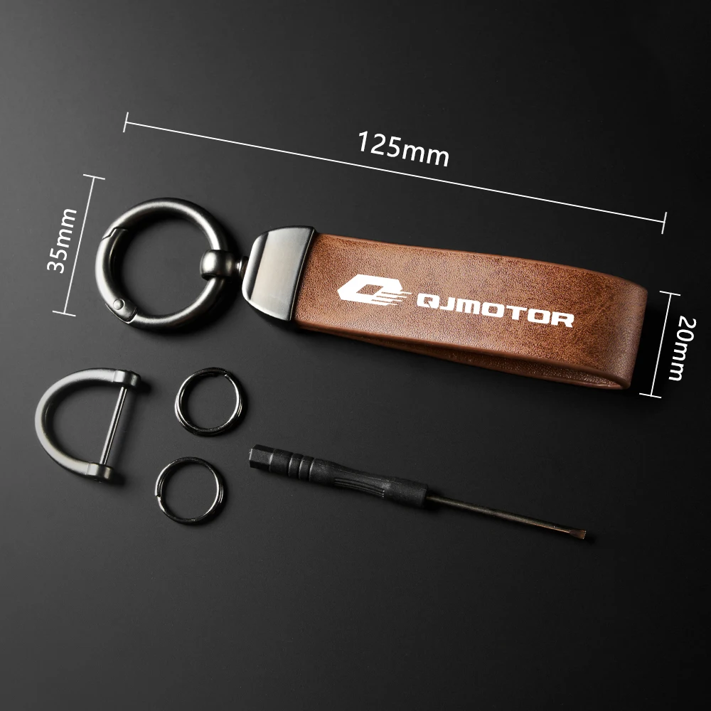 1PCS For Qjmotor Srt Srk Srv 250 300 550 650 800 S Qj 500S 300S High-Grade Leather Motorcycle Keychain Holder Keyring image 6