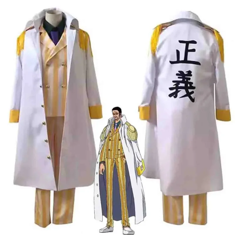 

Anime Gorousei Kizaru Taisho Borsalino Cosplay Costume Admiral Uniform Suit Set Adult Unisex Halloween Party Outfit