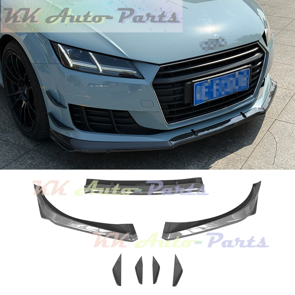 

Carbon Fiber Front Bumper Lip Spoiler with Side Canards Splitters Trims For Audi TT MK3 2015-2020