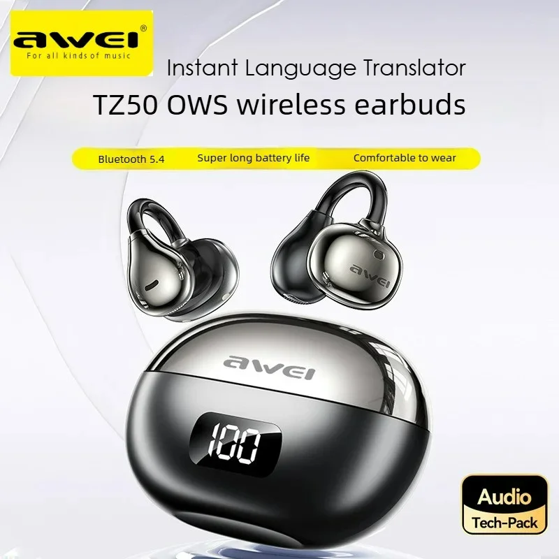 Auriculares Inalámbricos Awei TZ50 con Traductor, Auriculares Bluetooth de Conducción Aérea OWS para Llamadas, Fitness, Sonido HiFi, Resistentes al Agua