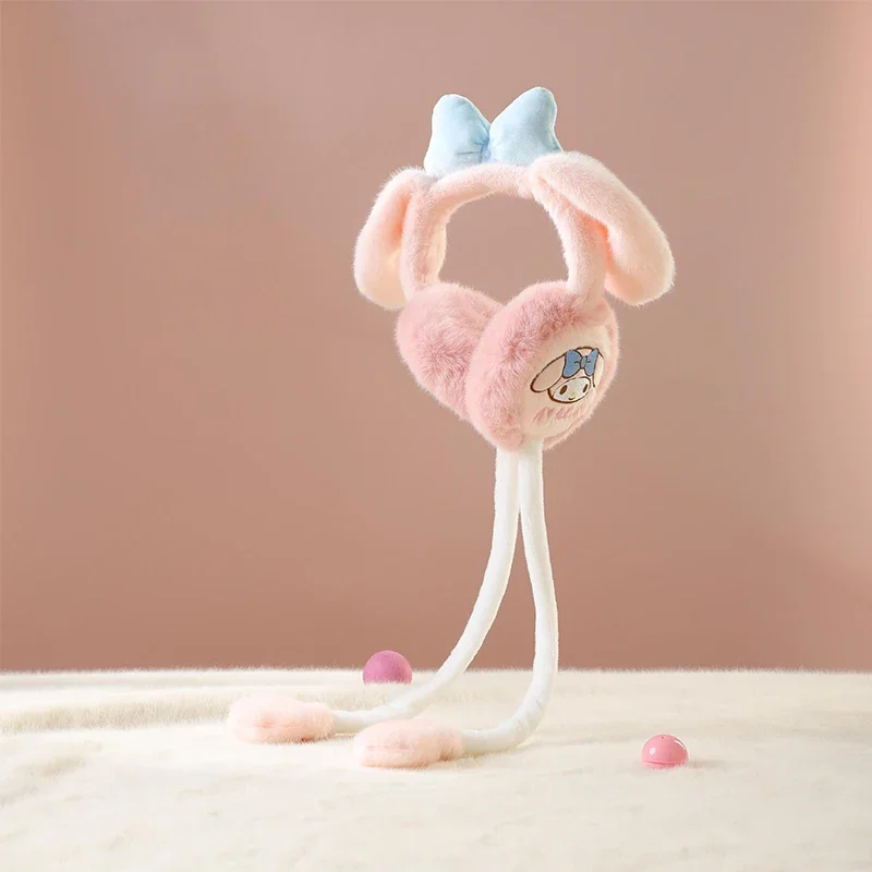 Miniso Kuromi Pochacco Winter Neumatic Earmuffs Schoolgirls Thicken Cartoon Ear Warmer Teenage Plush Ears Adults Airmoved Earcap