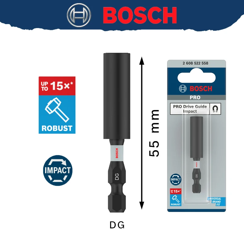BOSCH 2608522558 PRO IMPACT Drive Guide 65MM 1/4" Hexagon Magnetic Retractable Sturdy Durable Tool Accessories