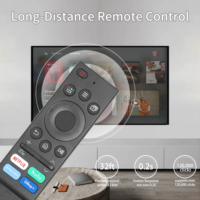 لاستبدال جهاز التحكم عن بعد Samsung مع أزرار NETFLIX PrimeVideo، لجميع تلفزيون Samsung Frame Serif Crystal Solar UHD