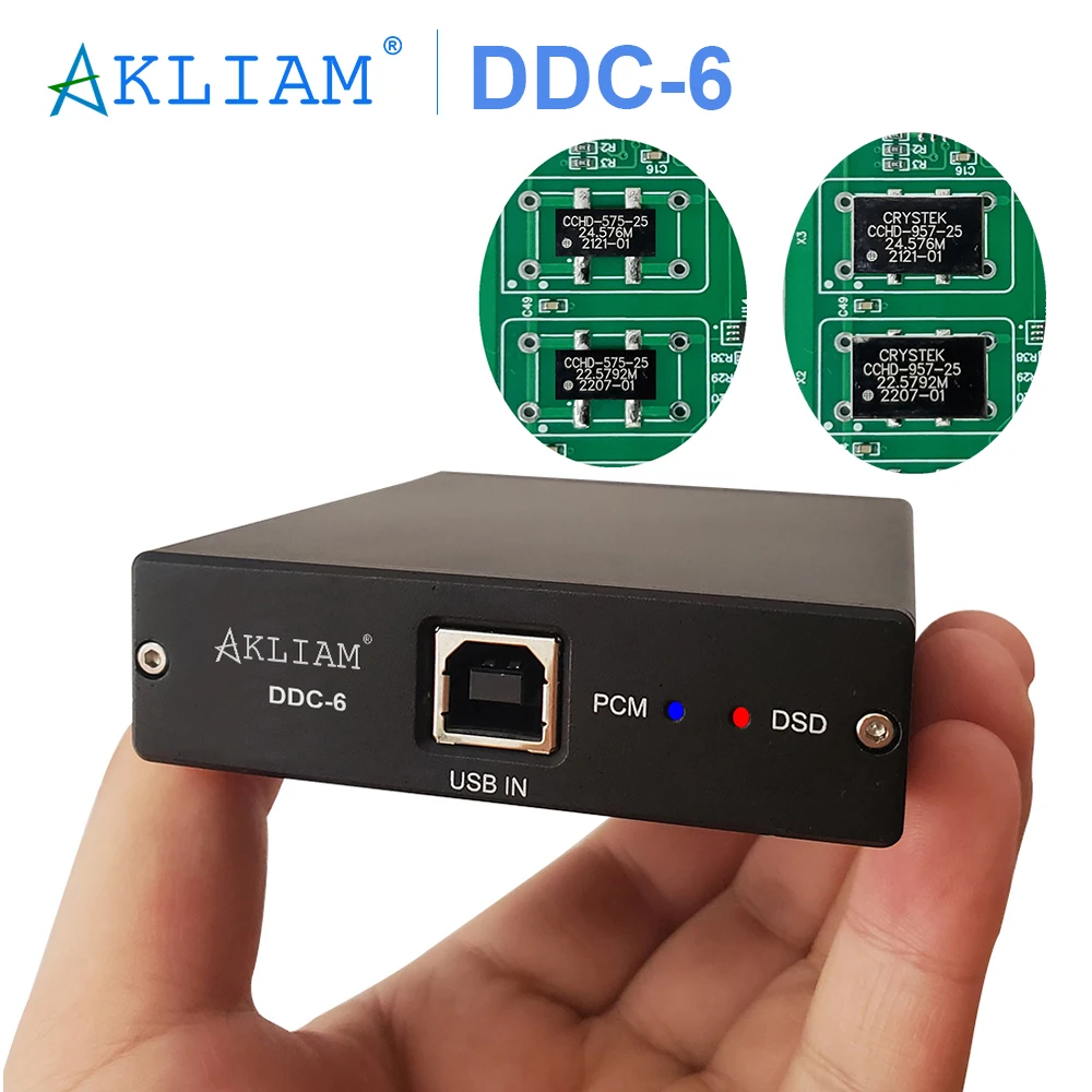 AkLIAM DDC6 CRYSTEK CCHD-957/575-25 XMOS XU208 USB Digital Interface Sound Card DSD256 PCM I2S Output Audio USB DDC Conventer