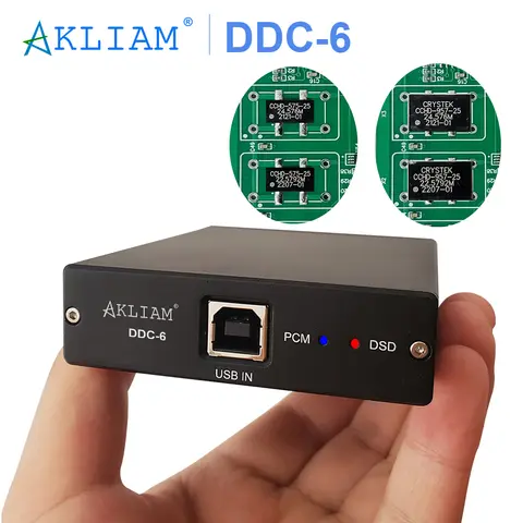 AkLIAM DDC 6 CRYSTEK CCHD 957/575-25 XMOS XU208 USB Digitalt Gränssnitt Ljudkort DSD256 PCM I2S Utgång Ljud USB DDC Omvandlare 12 best sales julafton - №2
