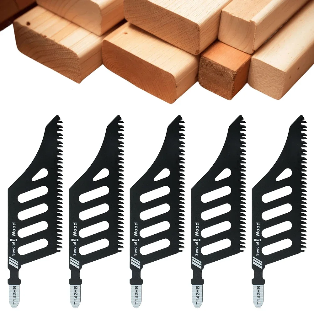 

﻿ 5Pcs T-Shank Jigsaw Blades Set Special-Shaped Scroll Saw Blades Universal Power Tool Accessories for Wood Aluminum Tight Space