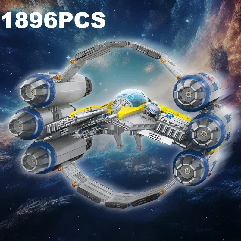 1896PCS Raum Schlachtschiff Bausteine Raumschiff Starfighter MOC Modell Bricks Kits Desktop Dekoration Kinder Spielzeug Geburtstag Geschenke