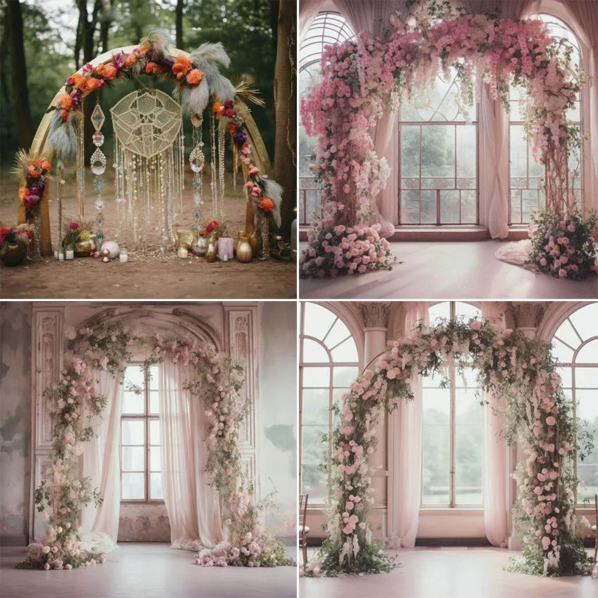 Mehofond Photography Background Boho Arch Floral Adult Birthday Party Wedding Maternity Portrait Decor Backdrop Photo Studio