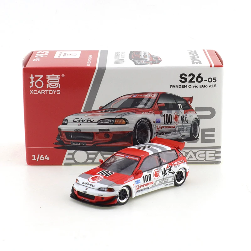 

XCARTOYS 1/64 S26-05 PANDEM Civic EG6 V1.5 Alloy Simulation Car Model Static Decoration
