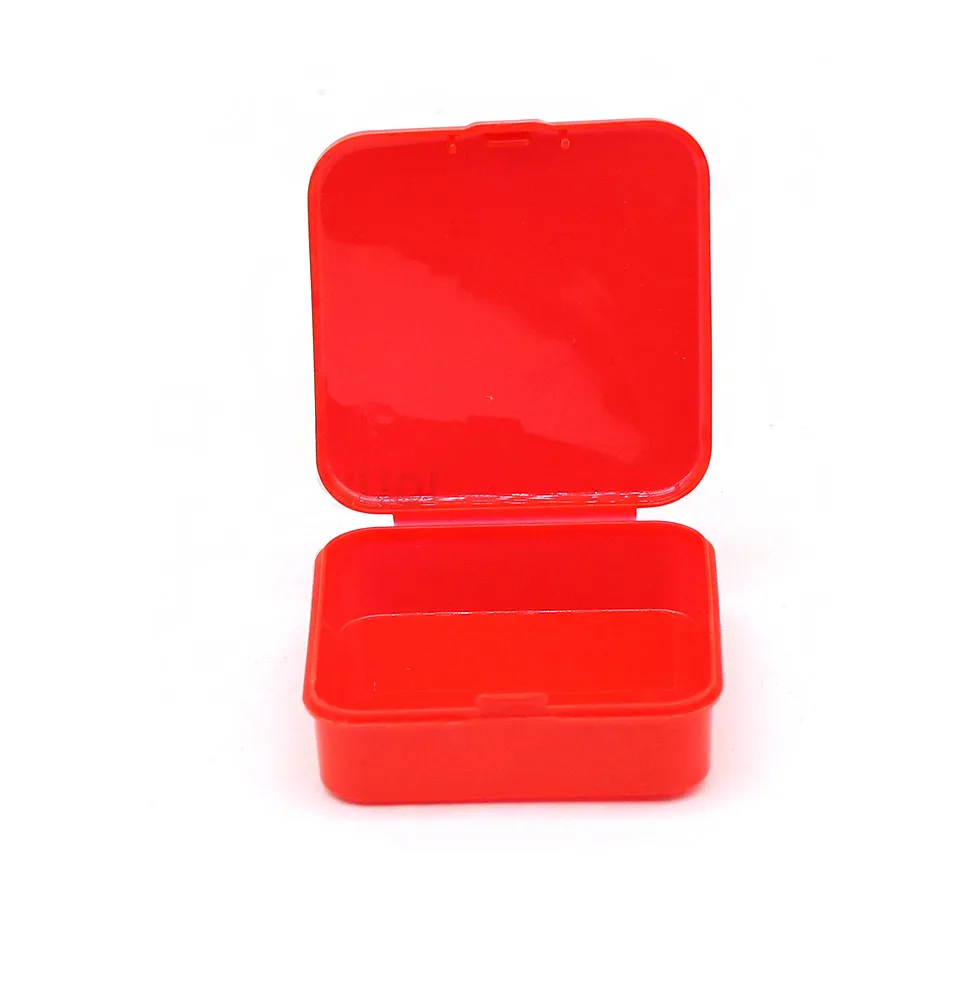 2024 new square red mini plastic accessory box, fishing gear small box, tool kit box, storage box, jewelry box  6.5*6.5*2CM