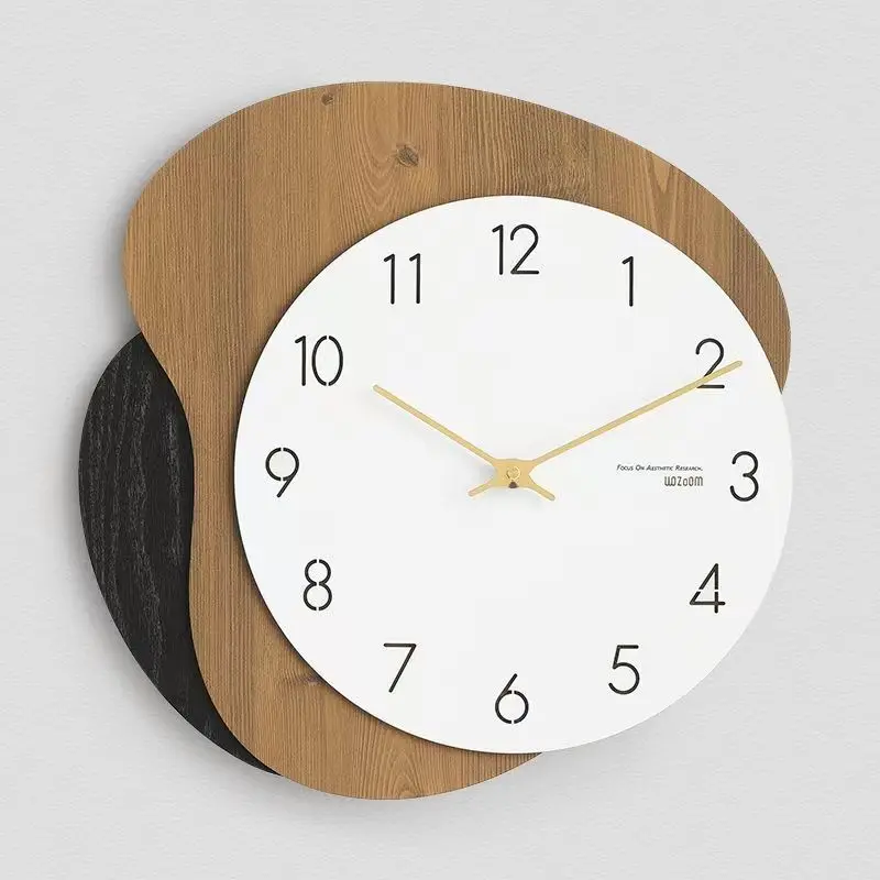 

Modern living room Wooden Wall clock fashion bedroom clock personality wall hanging table home creative atmospheric quartz clock