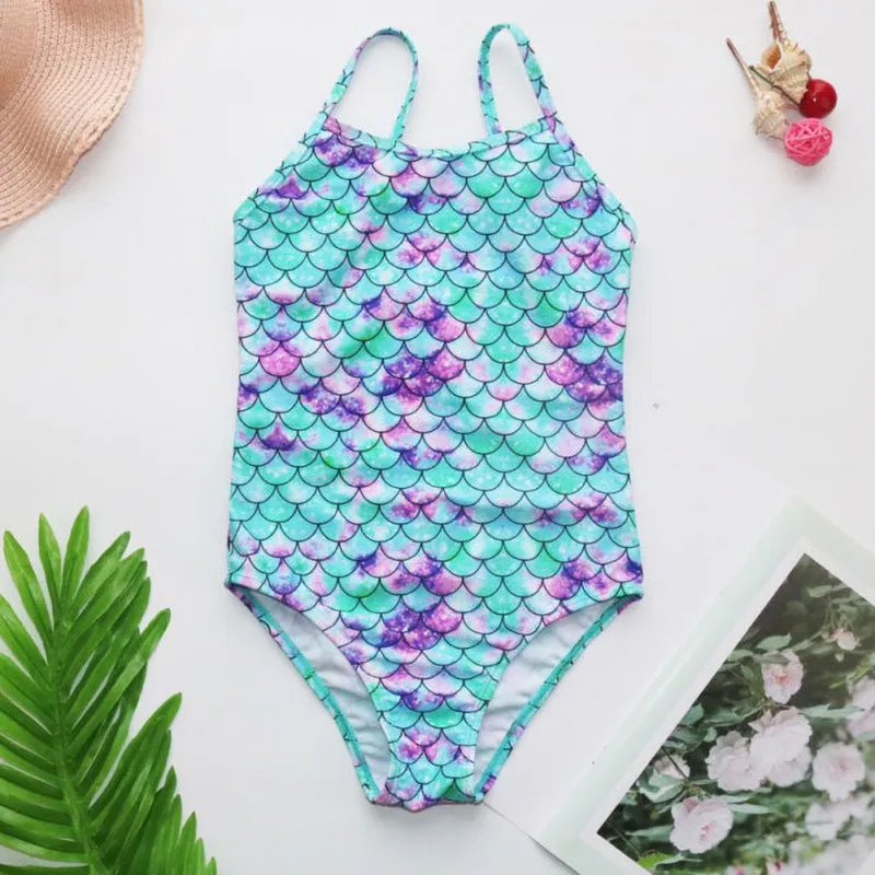 Girls Swimsuit One Piece Swimsuis Summer Fashion Mermaid Swimwear For Girl Children Beachwear Kids Girls Bathing Suits 3-14Y