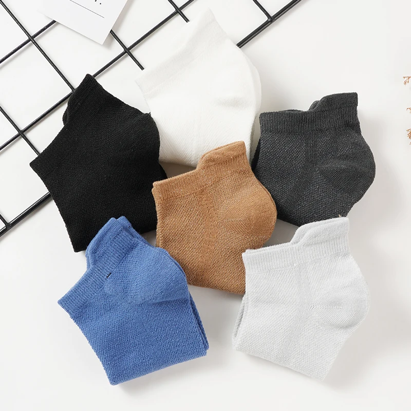 Men\'s Thin Breathable Mesh Short Socks Fashion Comfortable Solid Color Casual Ankle Short Street Low Tube High Quality Socks