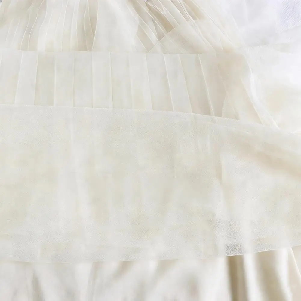 Casual Elegant Skirt Women’s Tulle Skirt High Waist Elastic Layered Maxi Skirt Flowy A Line Fairy Midi Length Tiered