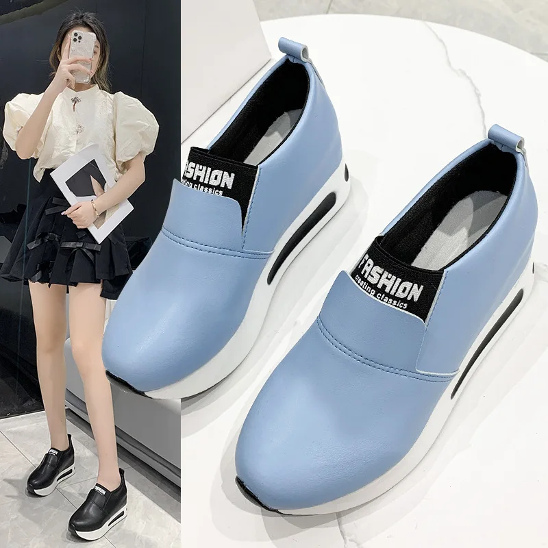 Slip on Women Shoes High Heel Lady Casual Women Sneakers Leisure Platform Wedge Shoes Height Increasing Shoes Zapatos De Mujer