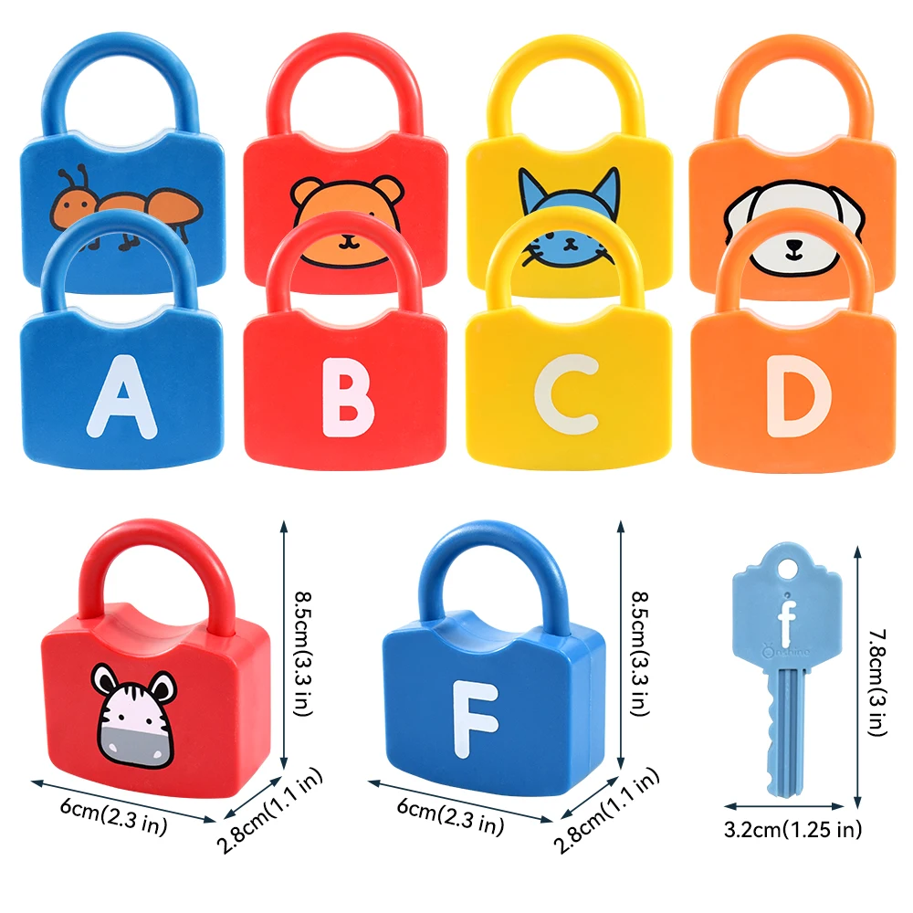 Early Education Alphabet Number Unlocking Game Key Fine Action Children Training Baby Abilities Puzzle Toy Gift