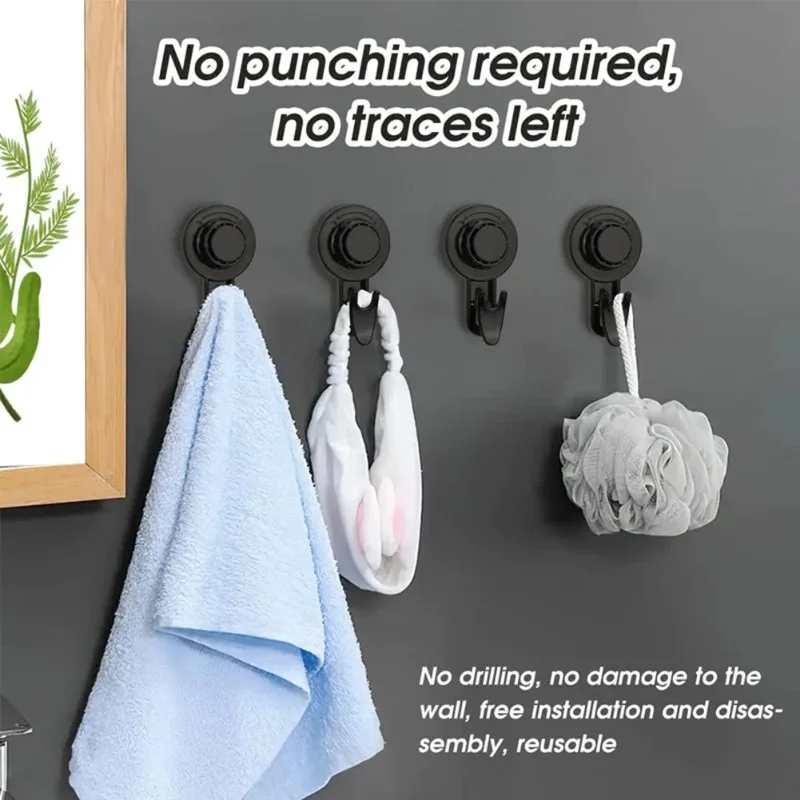 

Vacuum Strong Hook Up Home Movable Finishing Hook Towel Hanger Creative Bathroom Kitchen Removable Suction Cup Hooks Organizer