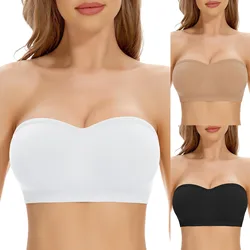 Full Support Bra Strapless Push up Plus Size Seamless Bra Underwire Convertible Smoothing Sports Bras for Women ﻿Tank Top