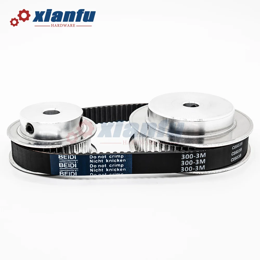 HTD3M 40T 60T Timing Belt Pulley Kits Belt Width 10mm Ratio 2:3 Bore 5~25mm Wheel Set HTD 3M 40Teeth 60Teeth Pulley Set for CNC