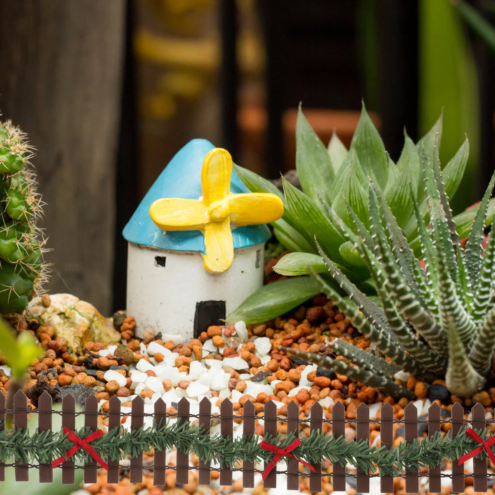 

Micro Landscape Wooden Small Fence Miniature Garden Xmas Decoration Decorative Mini Fence Micro Landscape Xmas Decoration