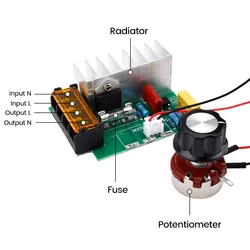 4000W 0-220V AC SCR Electric Voltage Regulator Motor Speed Controller Dimmers Dimming Speed With Temperature Insurance