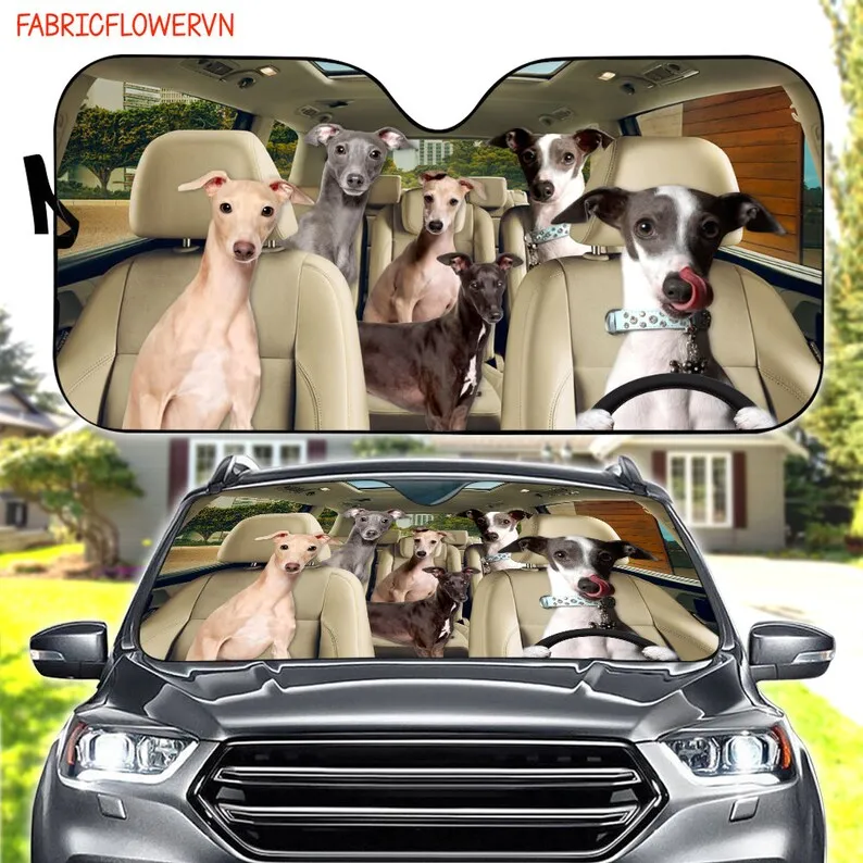 Italian Greyhound Car Sunshade, Dog Car Decoration, Dog Windshield, Dog Lovers Gift, Dog Car Sunshade, Gift For Mom, Gift For Da