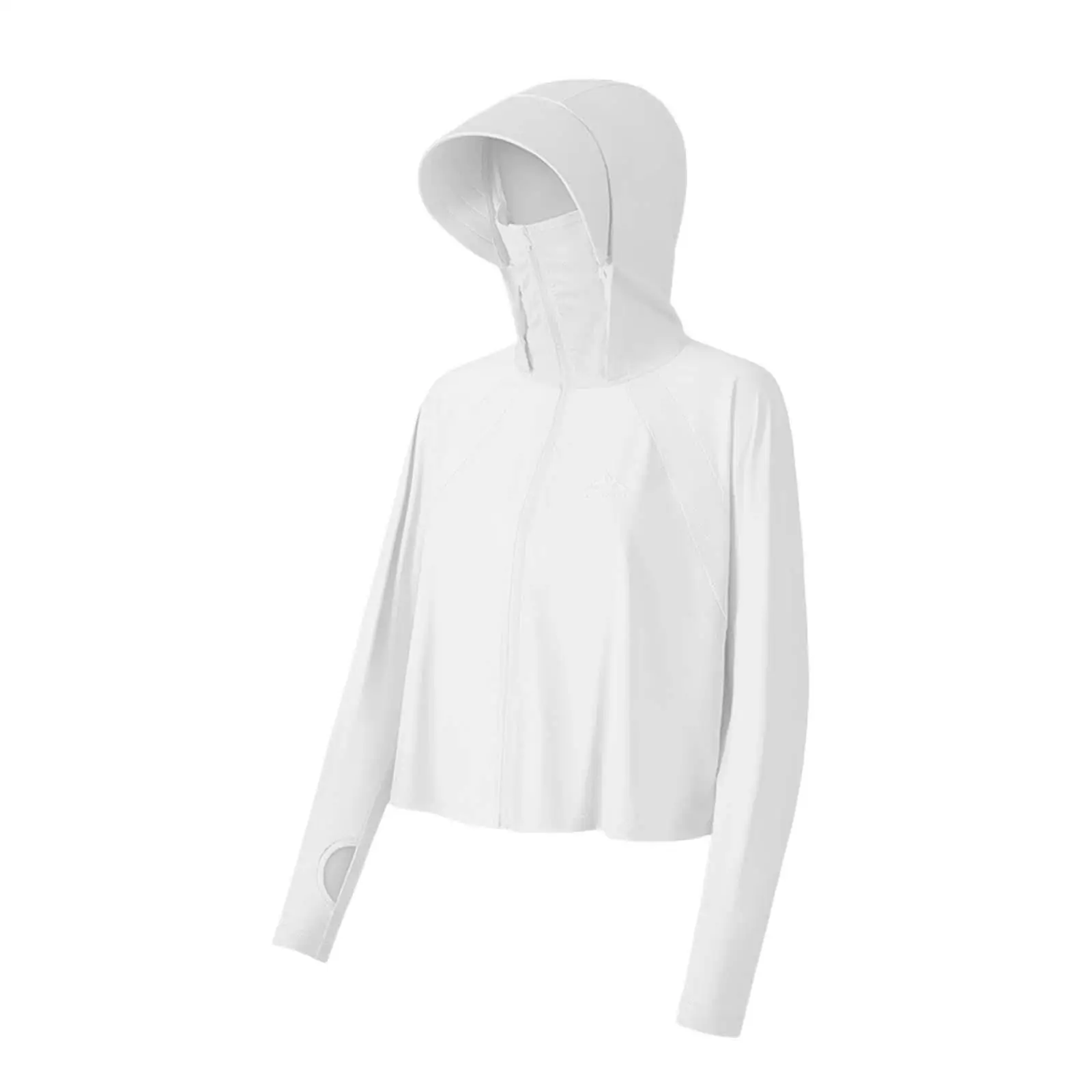 Women Sun Protection Clothing Protection Ladies Outwear with Mask Clothes Running Cloak Full Zip Up for Cycling Fitness