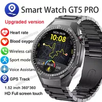 Reloj inteligente GT5 Pro para hombre, pantalla AMOLED HD, llamadas Bluetooth, rastreador GPS, NFC, ritmo cardíaco, oxígeno en sangre, reloj 5 Pro, relojes inteligentes deportivos