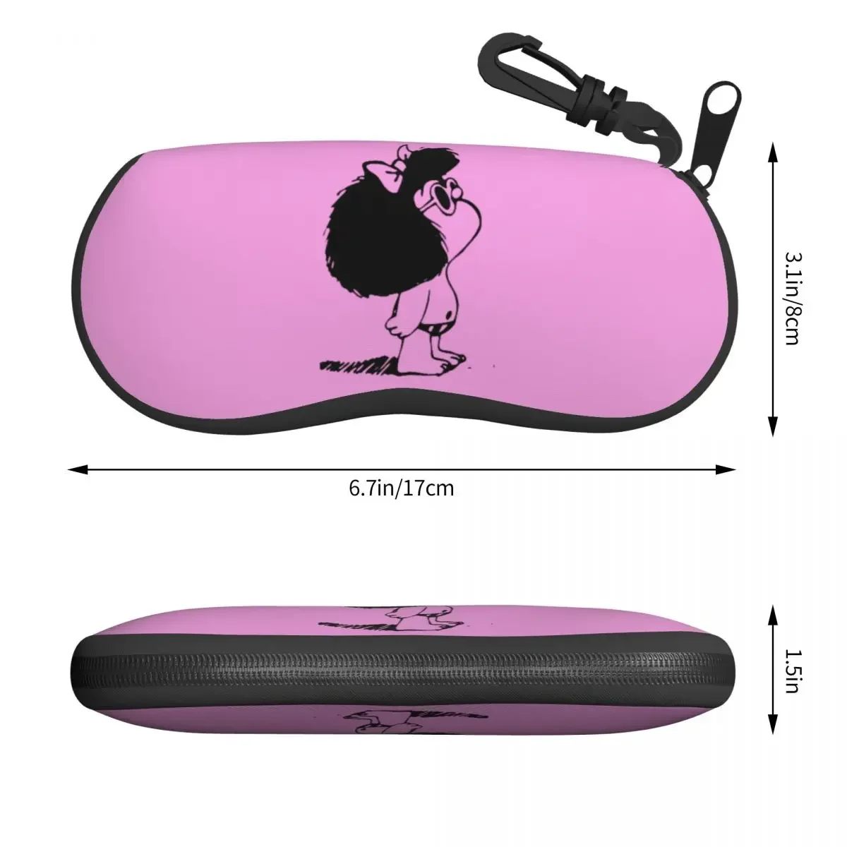 Custom Mafaldas With Swimsuit Eyeglass Glasses Case Women Men Soft Argentina Cartoon Quino Manga Sunglasses Protective Pouch