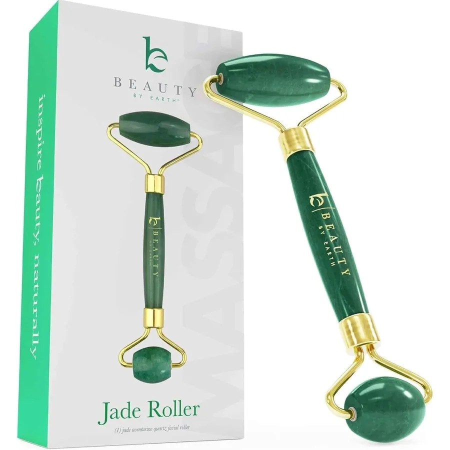 

Jade Roller for Face Smoothes Fine Lines Wrinkles Face Massager Skin Care Tools with Small Eye Roller for Puffy Eyes DePuffing