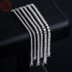 Great Sale S925 Silver Plated 18K Gold 4A Grade Zircon Tennis Bracelet for Men and Women Fashion Personality Exquisite Jewelry