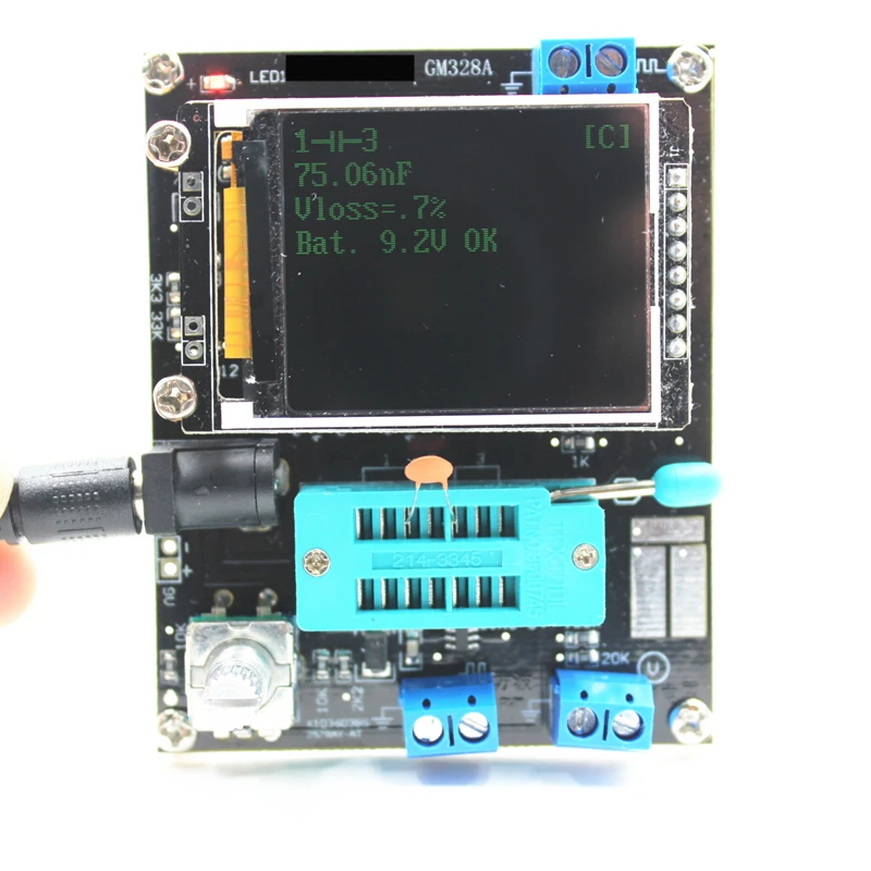 Pantalla LCD GM328A Transistor diodo Tester capacitancia ESR medidor de frecuencia de voltaje PWM generador de onda cuadrada Kit electrónico