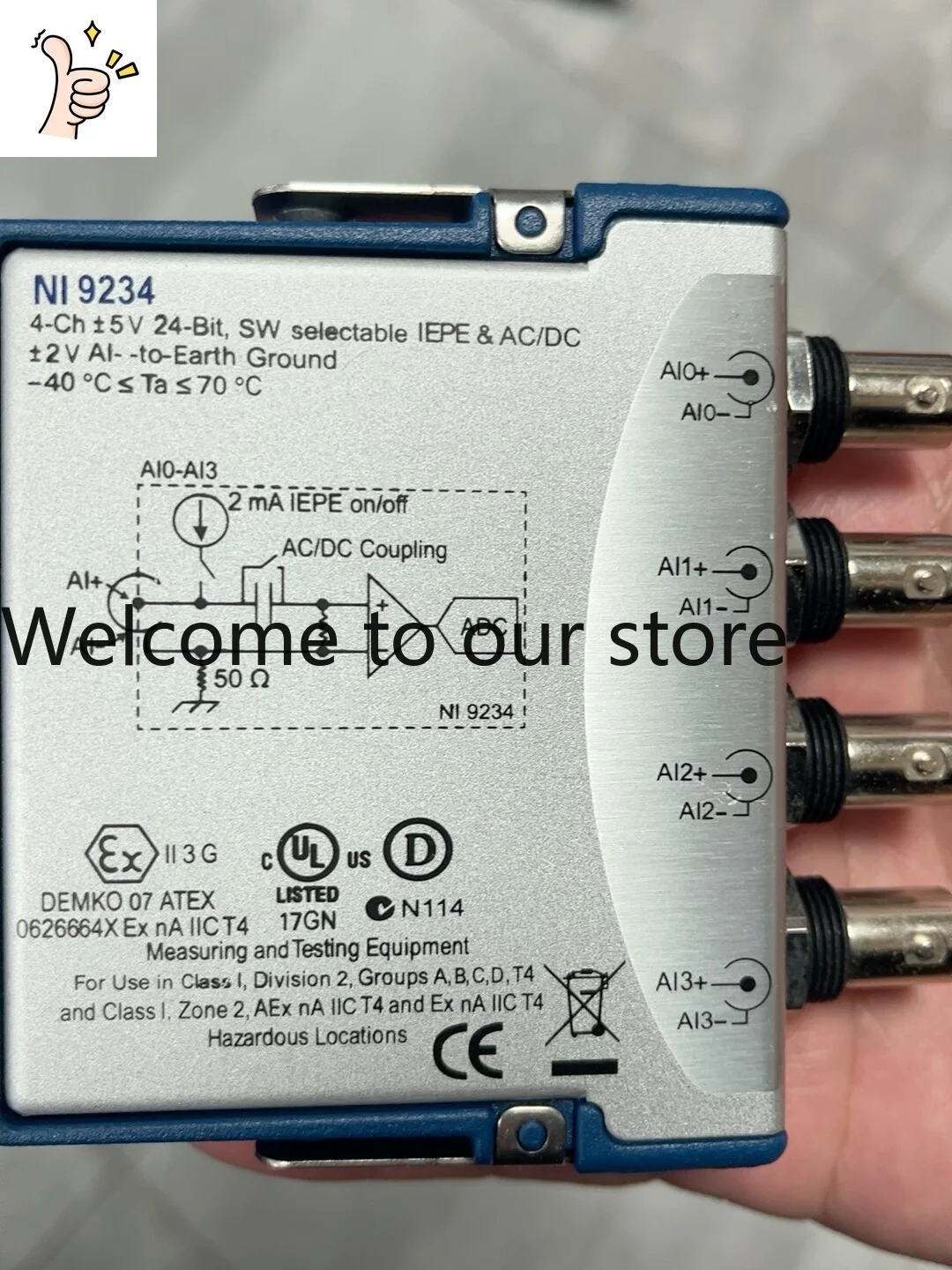 US NI 9234 Data Collection Module, 4 Channels ± 5V 24 Bits, Support I