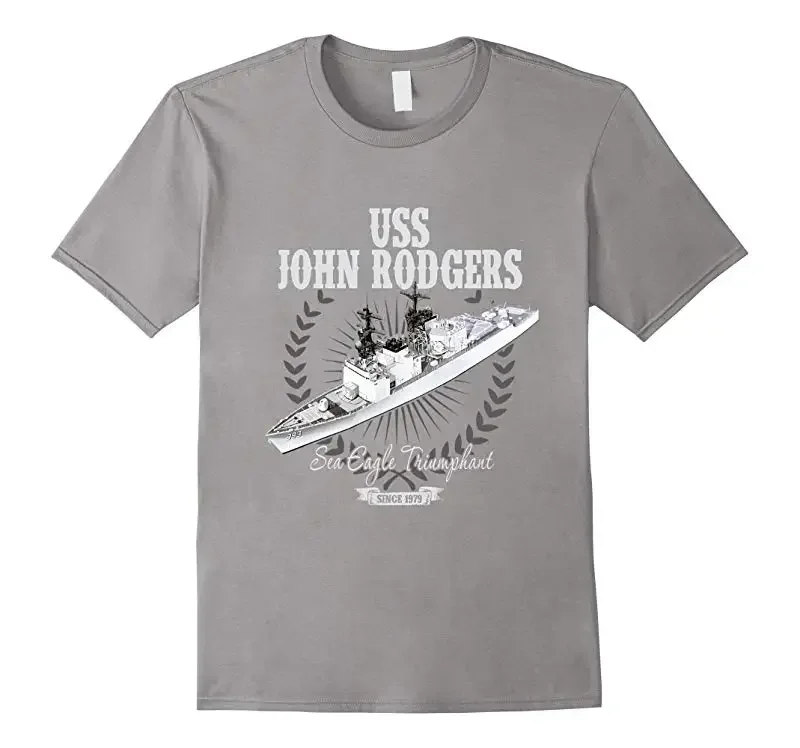 Spruance Class Destroyer USS John Rodgers DD-983 T-Shirt. Summer Cotton Short Sleeve O-Neck Mens T Shirt New S-3XL