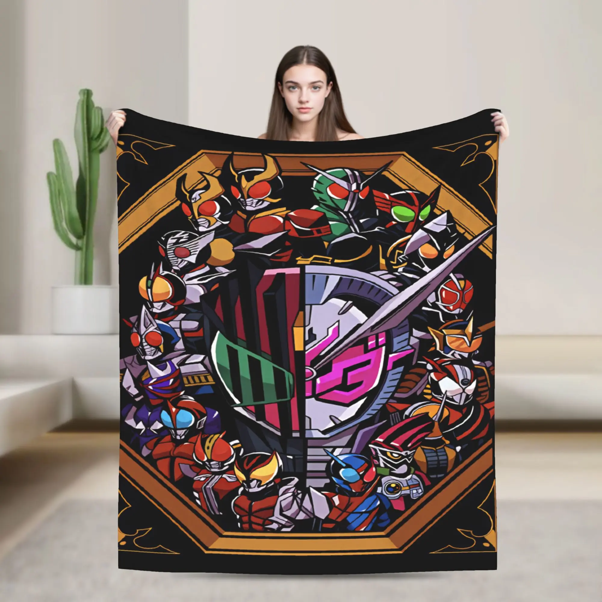 Kamen Riders Blanket  Warm Novelty Plush Bedding Throws For Boy Girl Bedroom Flannel Bedspread Bed Cover