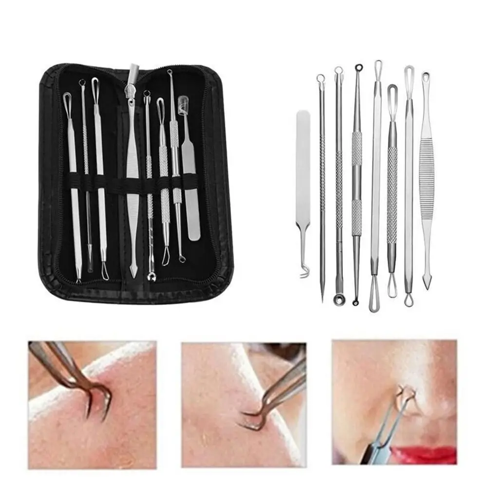 8PCS/Set Fashion Face Skin Care Makeup Tools Acne Extractor Blemish Treatments Comedone Remover Blackhead Pimple Remover