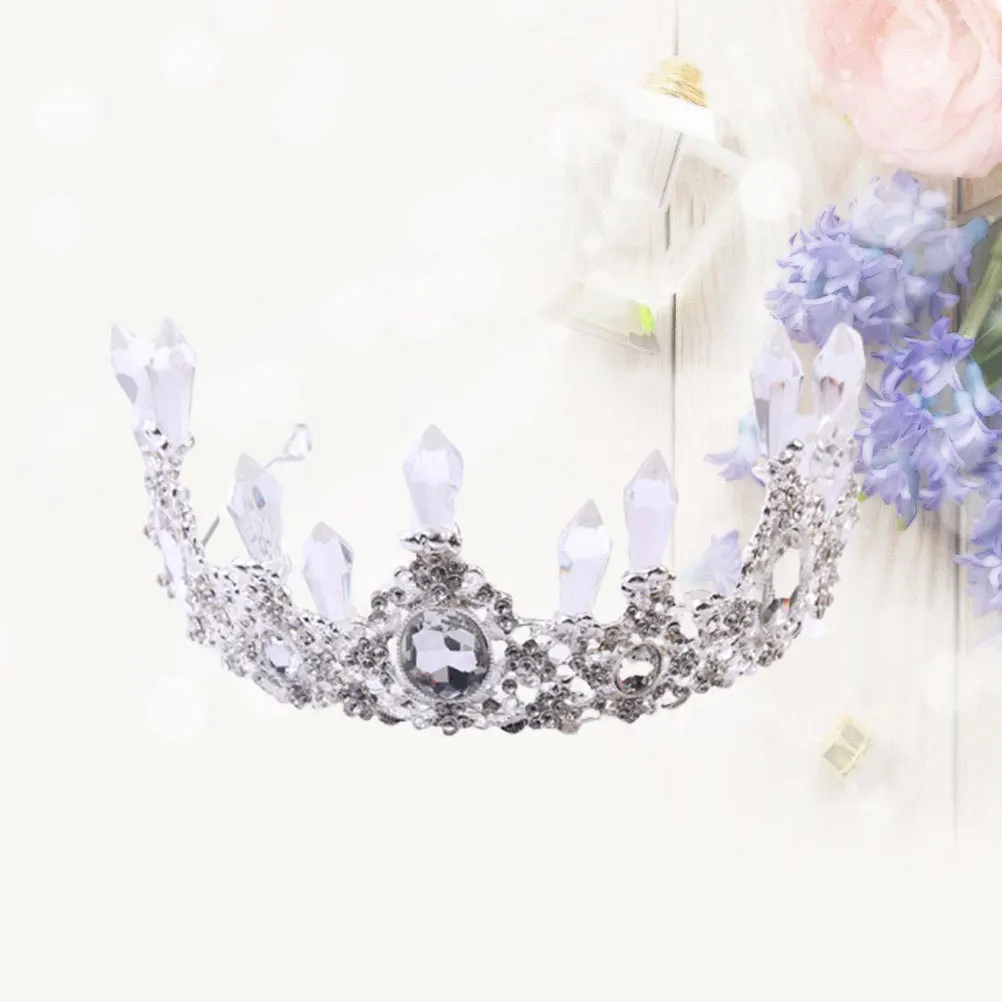 

Crystal Icicle Shape Bride Crown Elegant Headpiece Birthday Cake Decoration Delicate Hair Accessories Women Delicate Headwear