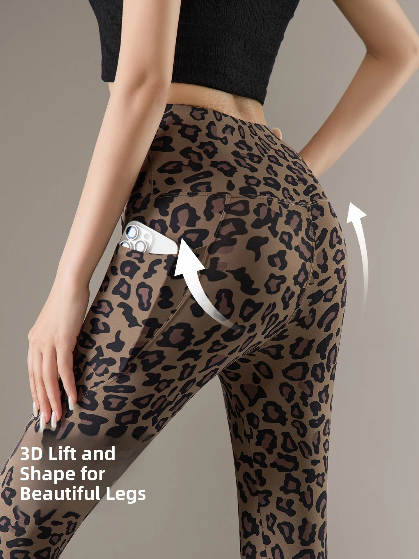 High Waist Fitn Yoga Pants Women's Autumn New Outwear 2025 keted Base Layer ark Skin Pattern Sports Tummy Control